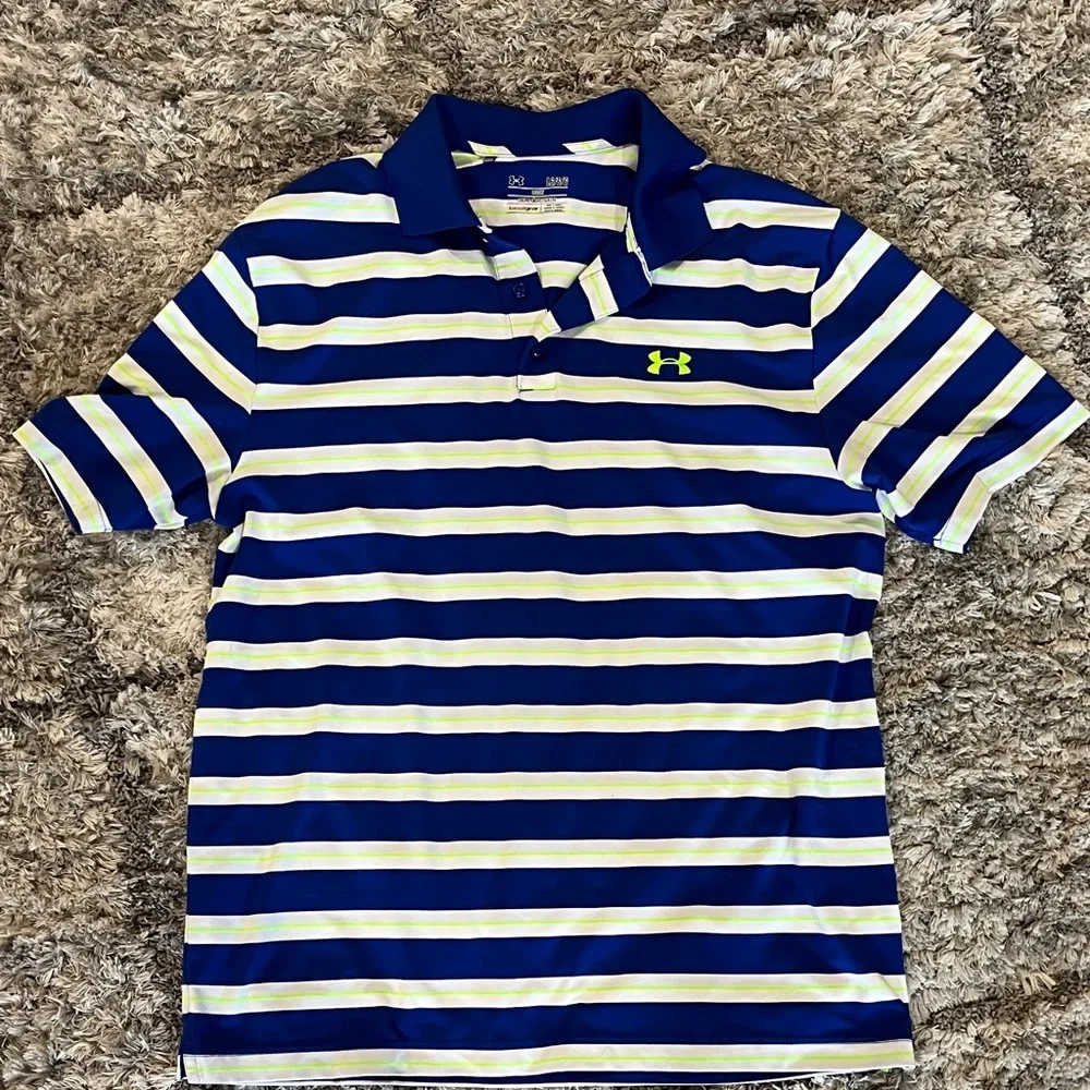 Under Armour Blue and White Striped Shirt - Picture 1 of 2